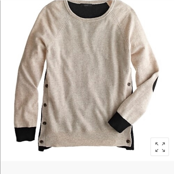 J. Crew Side Button Color block Sweater - Picture 2 of 5